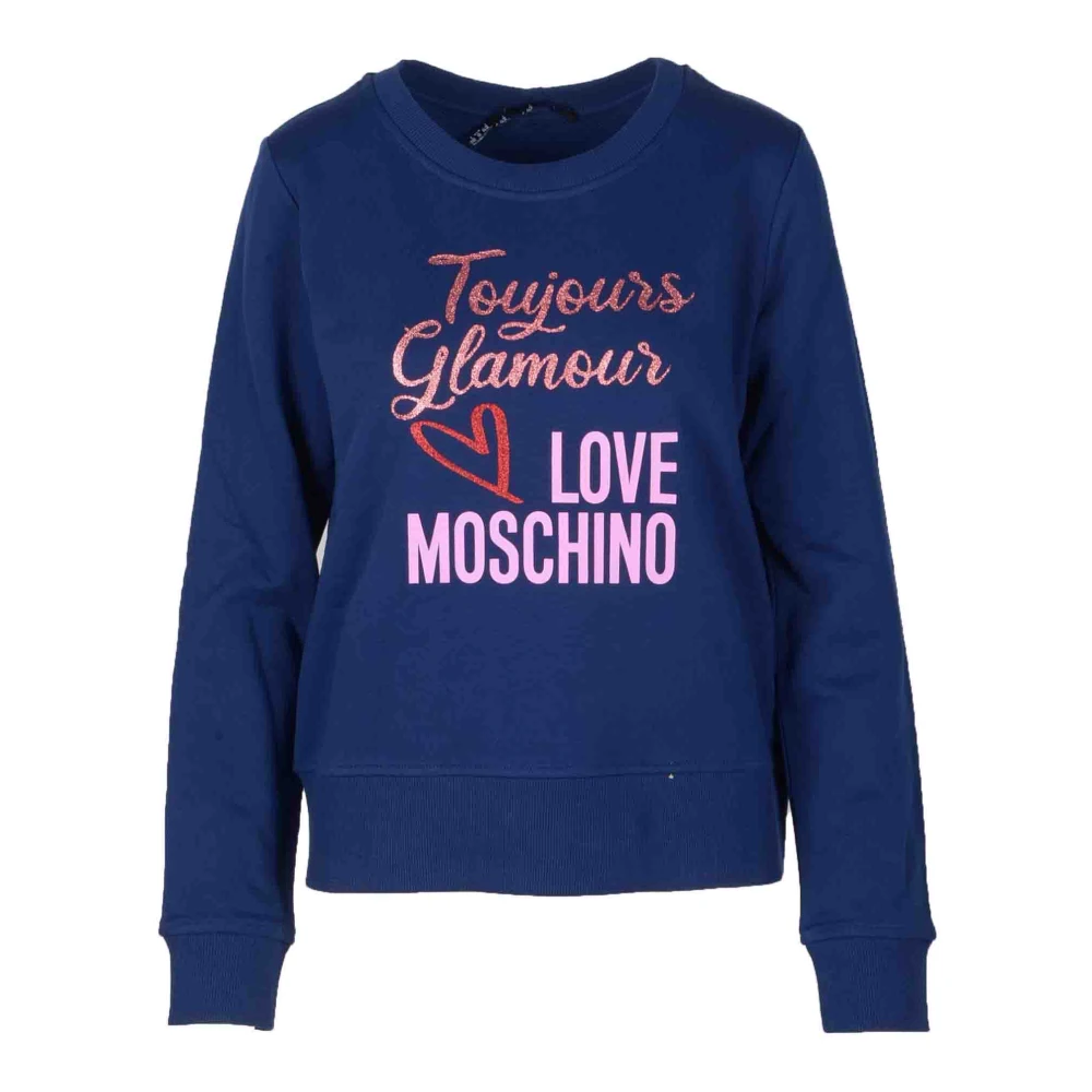 Love Moschino Katoenen Sweatshirt Blue Dames