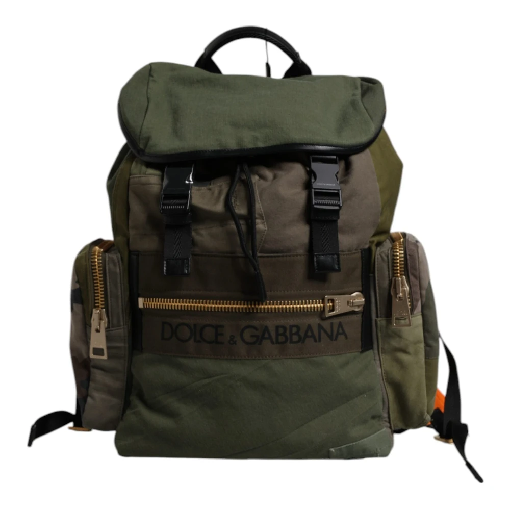 Dolce & Gabbana , Backpacks, Unisex, Green, One Size, Patchwork Travel Backpack Bag
