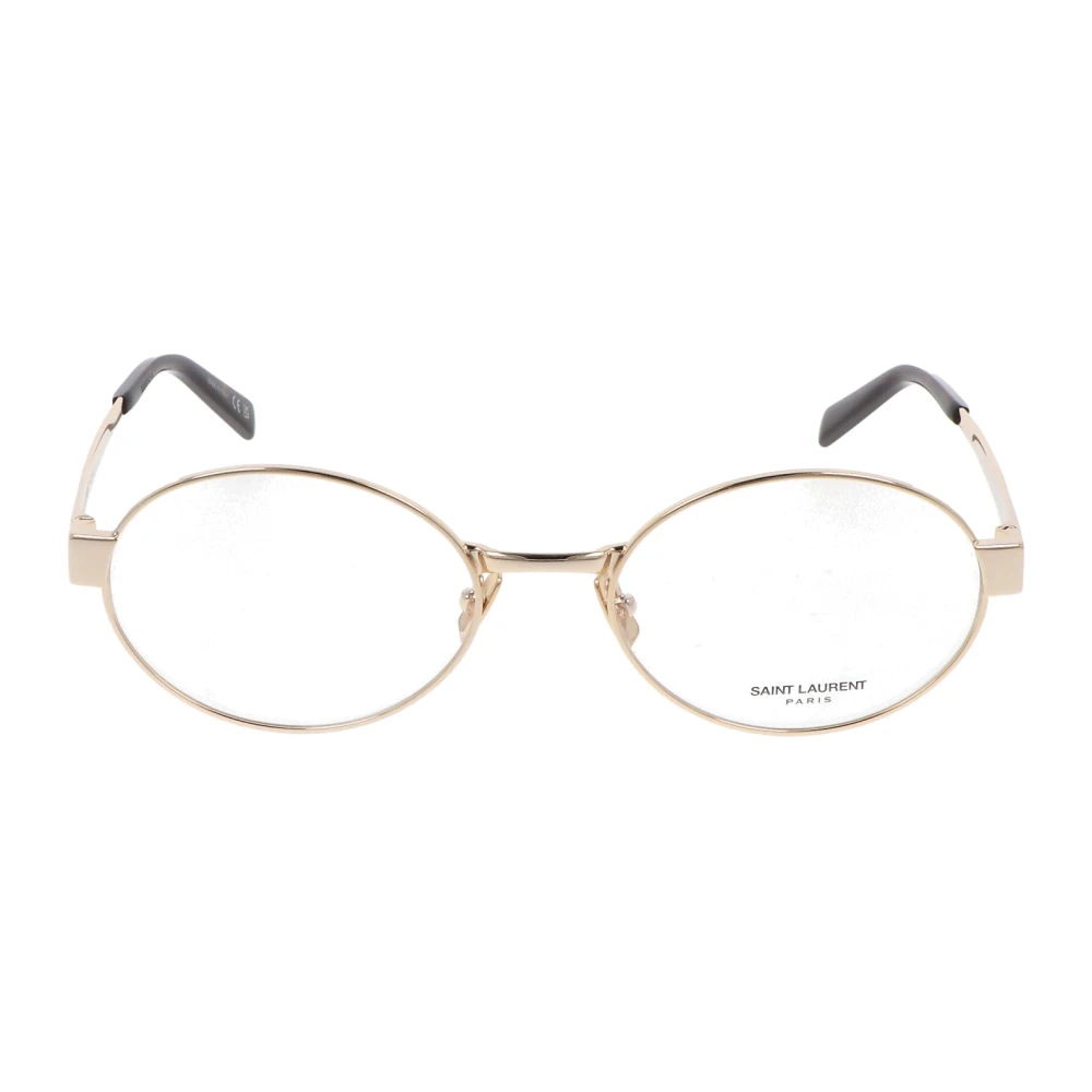Saint Laurent Ronde Metalen Brilmonturen Yellow Unisex