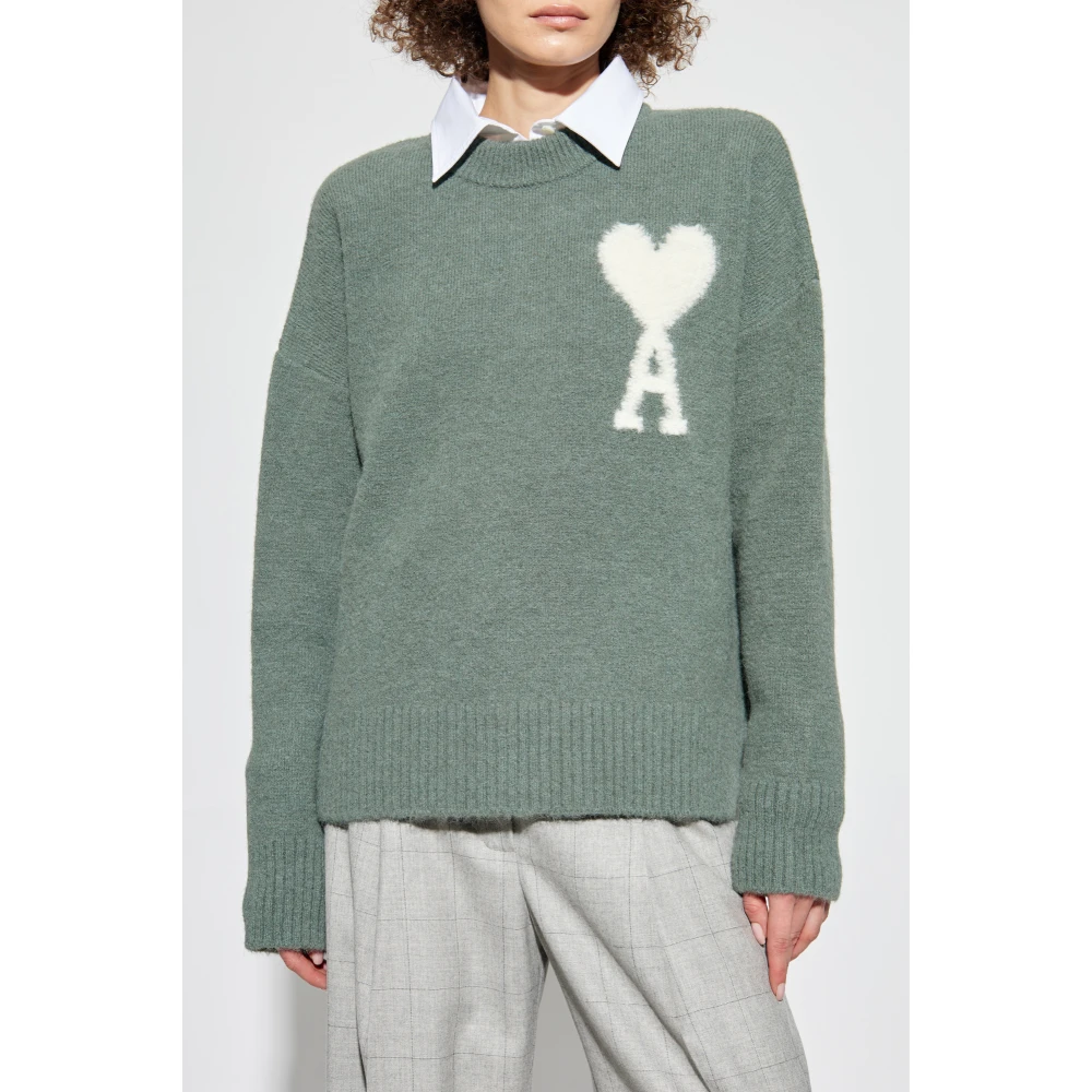 Ami Paris Trui met logo Green Dames