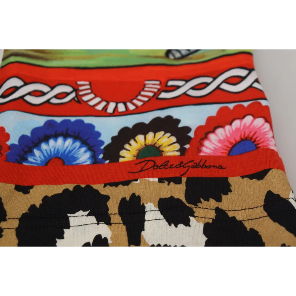 Dolce & Gabbana Prachtige Multicolor Bedrukte Katoenen Top Multicolor Dames