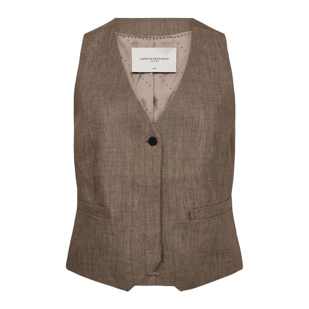Copenhagen Muse Bruin Gilet Stijlvolle Outfit Touch Brown Dames