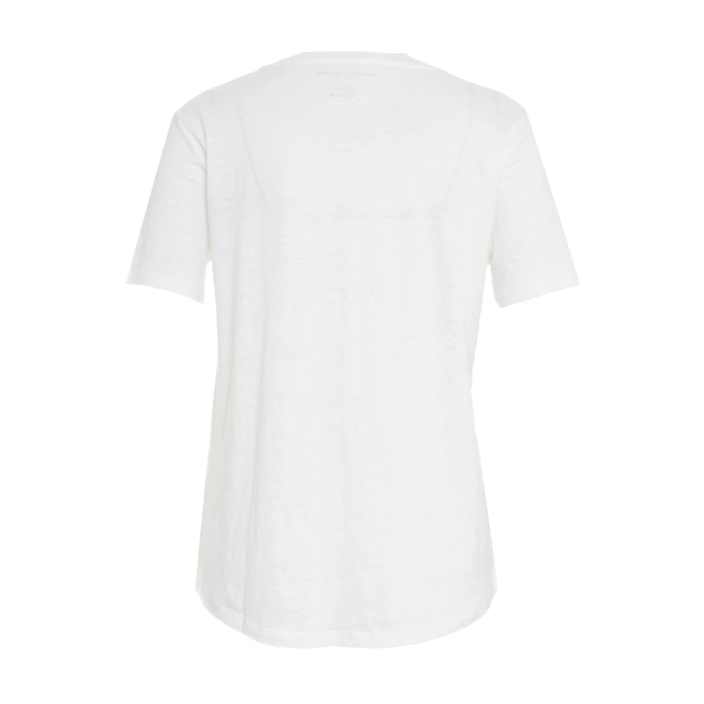majestic filatures Witte V-hals T-shirt Ss25 White Dames