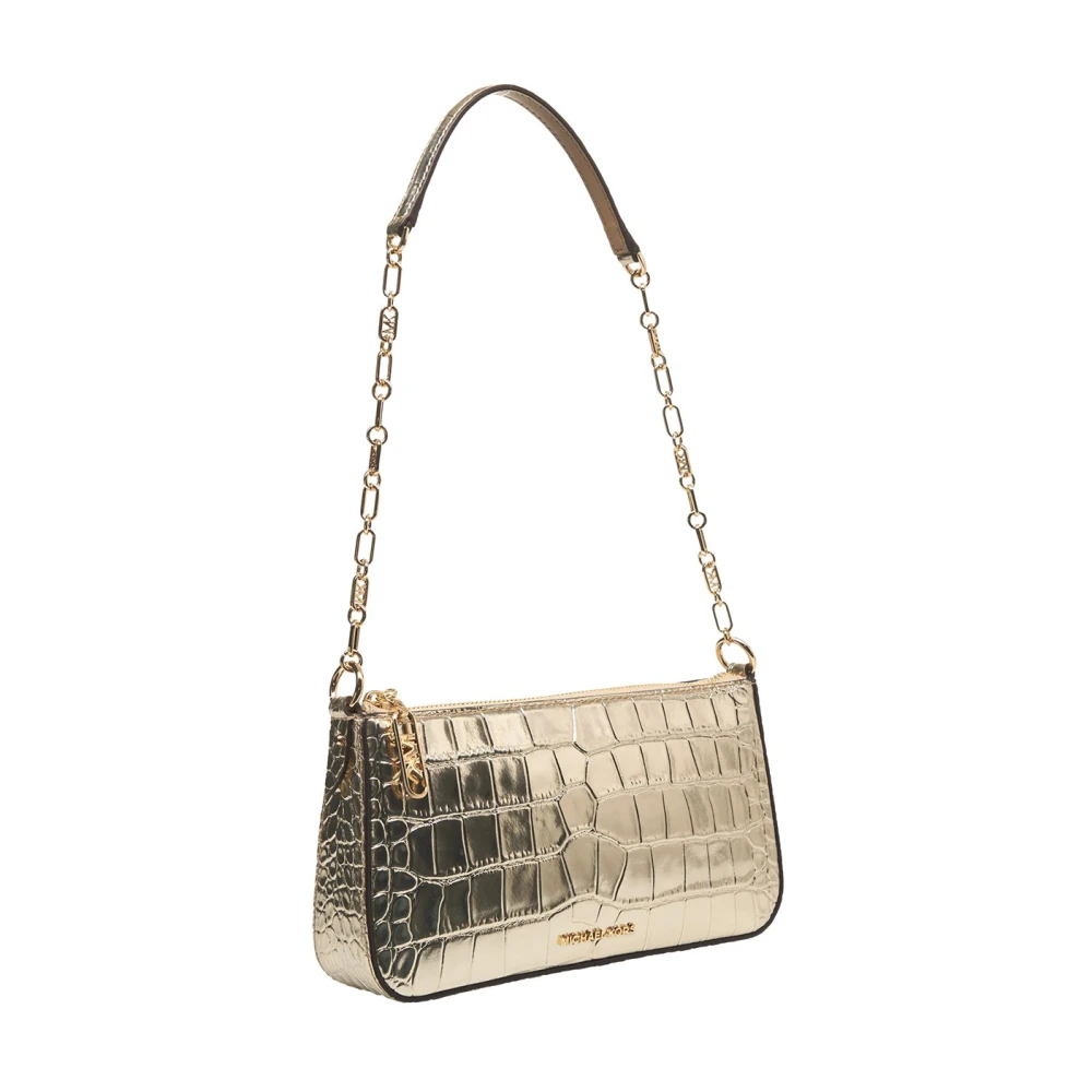 Michael Kors Gouden Krokodillenschoudertas Empire Yellow Dames