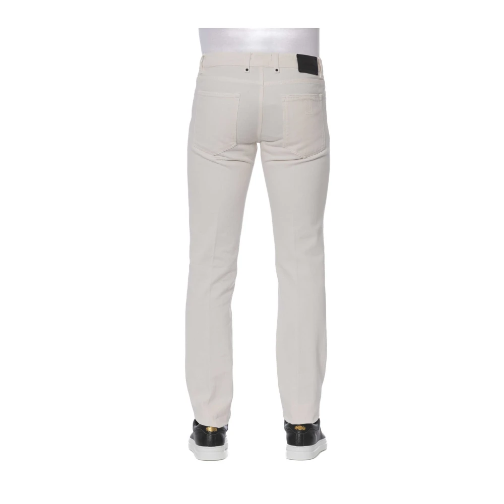 Trussardi Stijlvolle Jeans met knoop- en ritssluiting White Heren