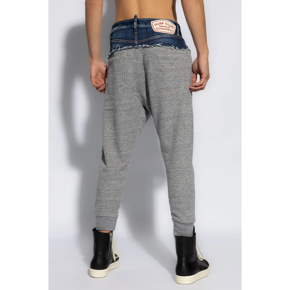Dsquared2 Sweatpants in contrasterende stoffen Gray Heren