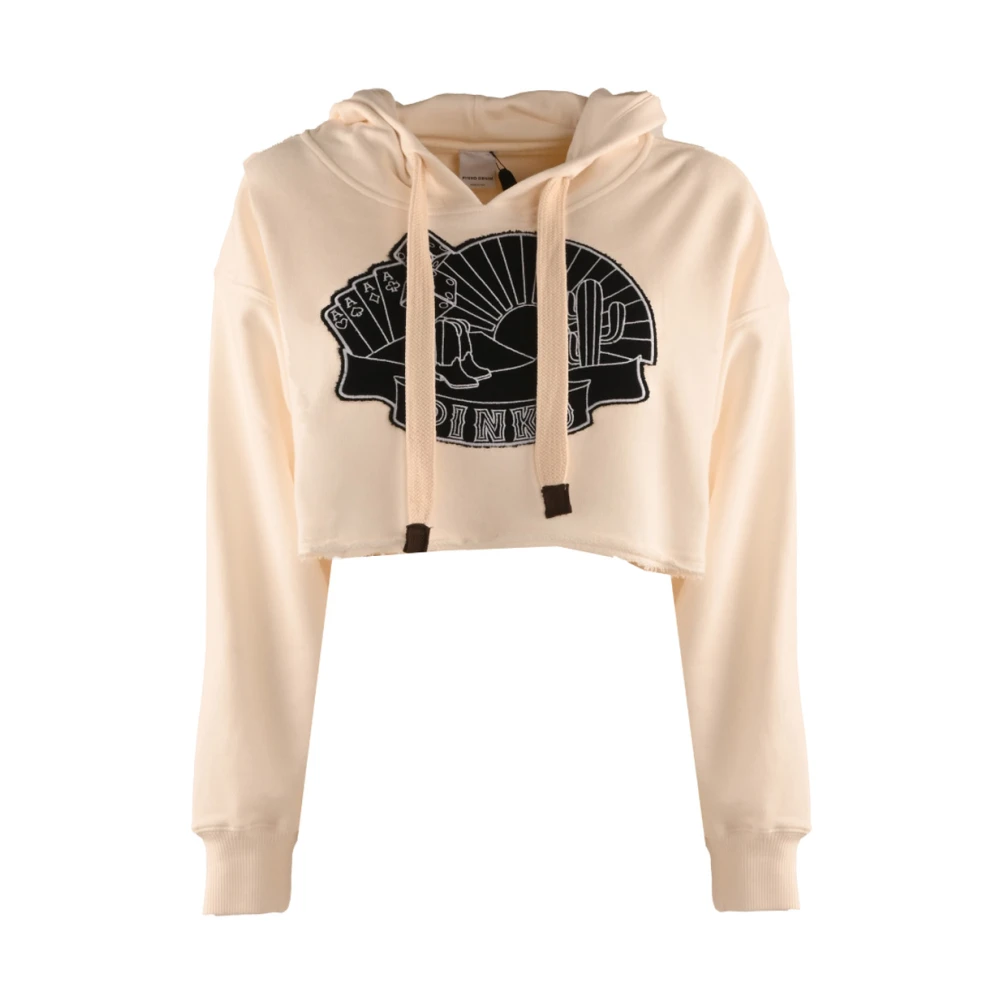 Pinko Katoenen Hoodie Romanza Collectie White Dames