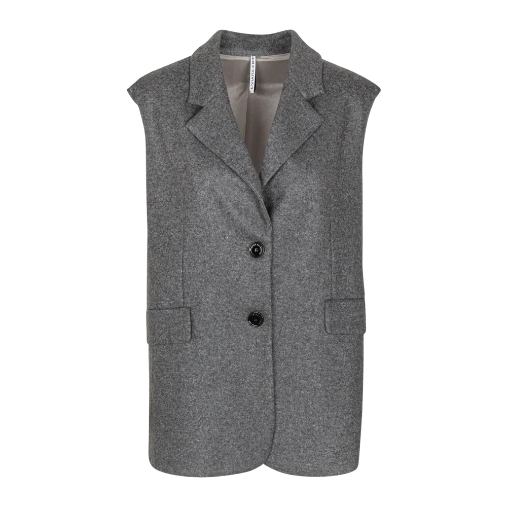 Liviana Conti Kasjmier Omkeerbaar Mouwloos Gilet Gray Dames
