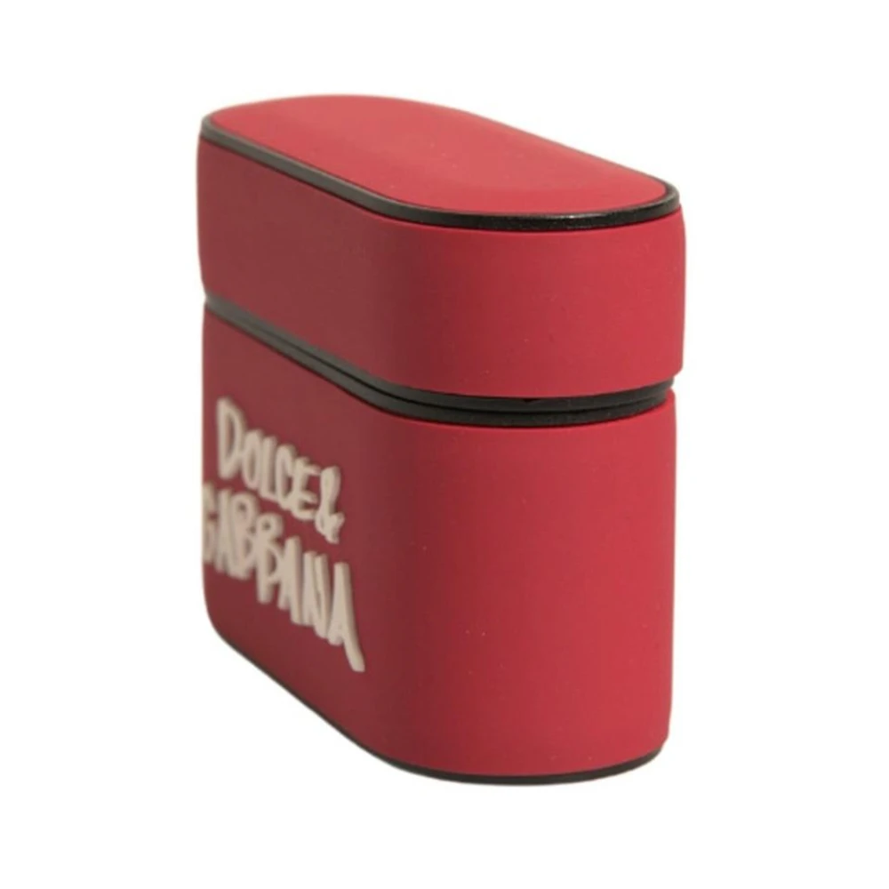 Dolce & Gabbana Rood reliëflogo Airpods hoesje Red Heren