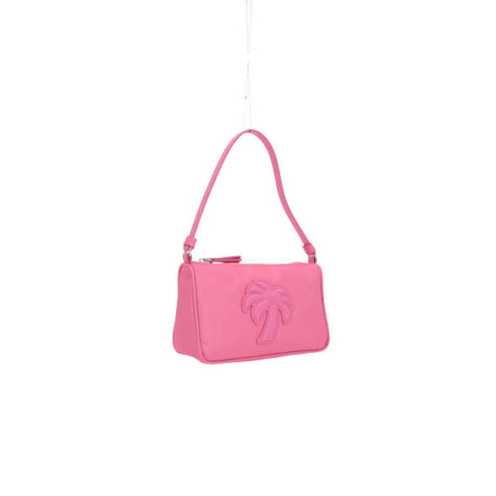 Palm Angels Roze Nylon Handtas met Leren Palm Tree Patch Pink Dames