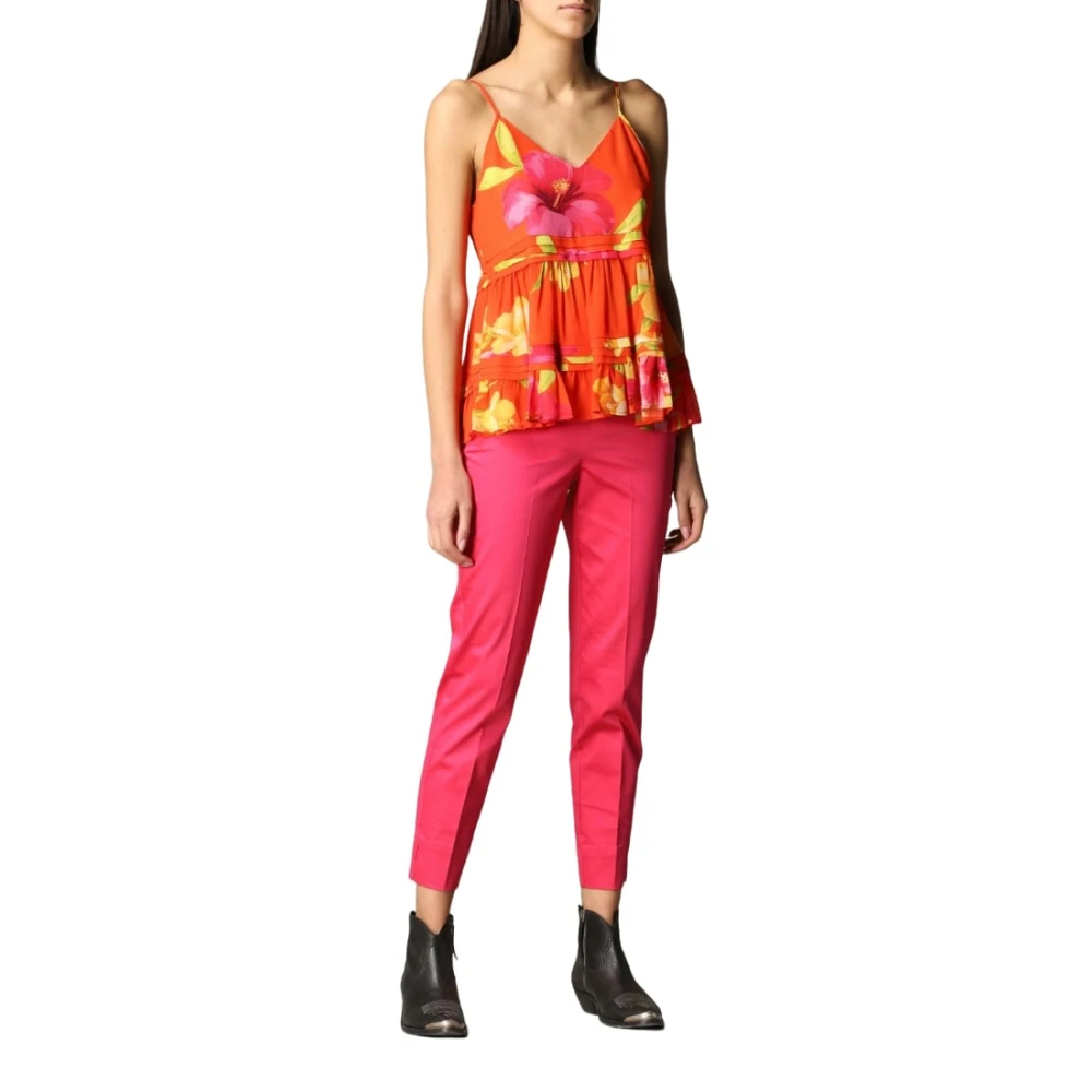 Twinset Mouwloze Top Orange Dames