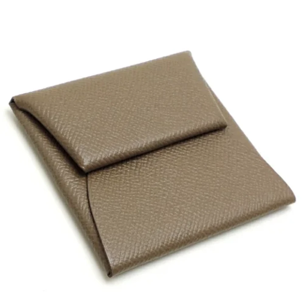Hermès Vintage Pre-owned Leather wallets Gray Dames