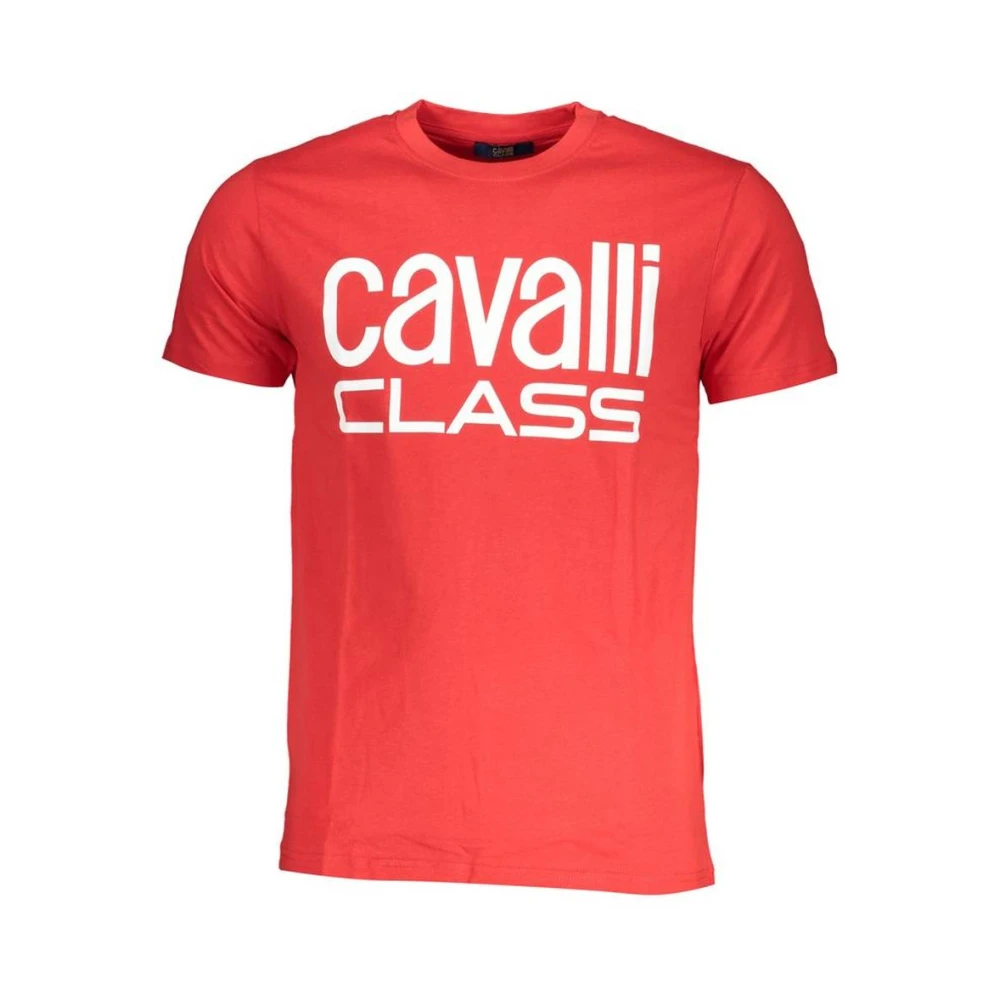 Cavalli Class Men's Red Logo Tee Short Sleeve Shirt