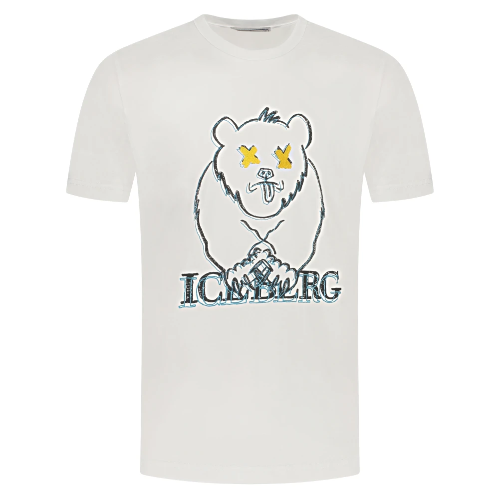 Iceberg T-shirt met cartoonafbeeldingen White Heren