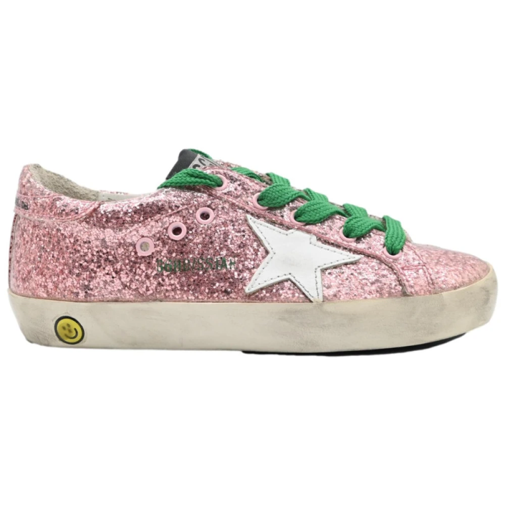 Golden Goose Rose Glitter Superstar Sneakers Pink, Flicka