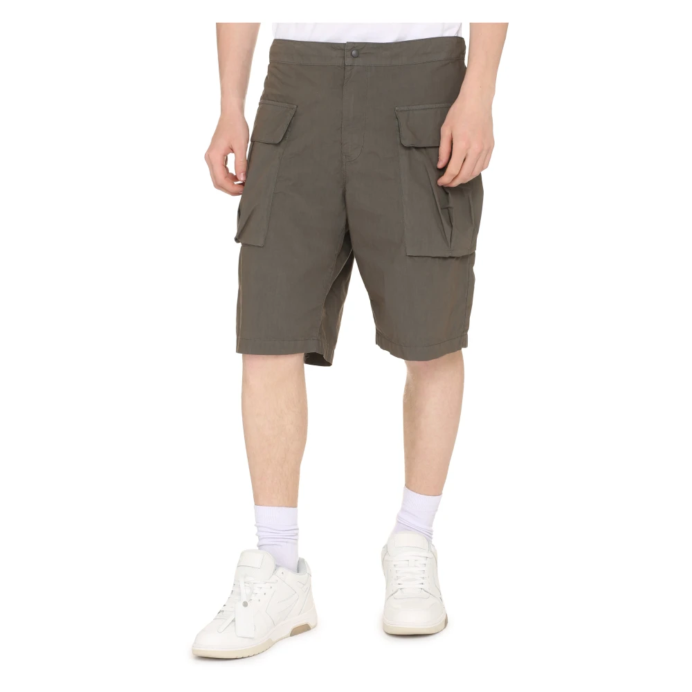 Aspesi Cotton Cargo Bermuda Shorts Gray Heren