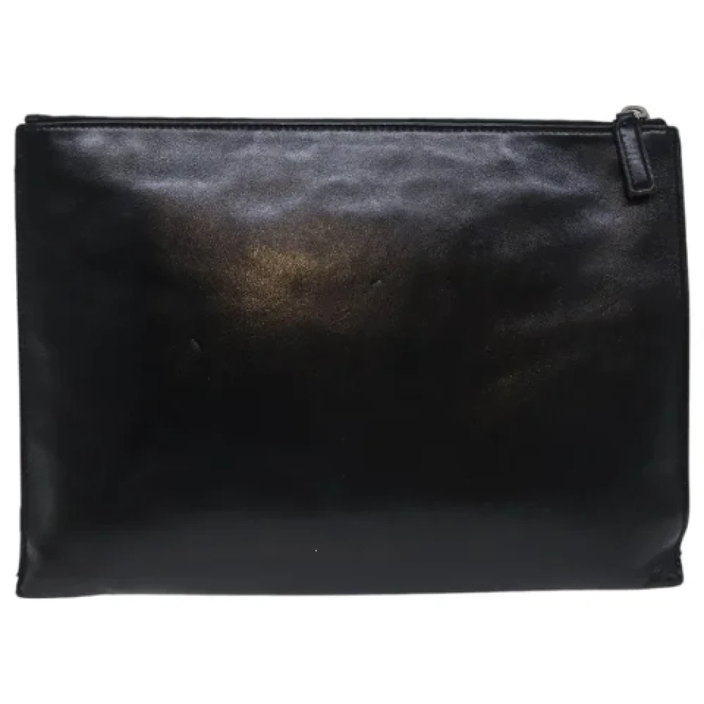 Saint Laurent Vintage Pre-owned Leather clutches Black Dames