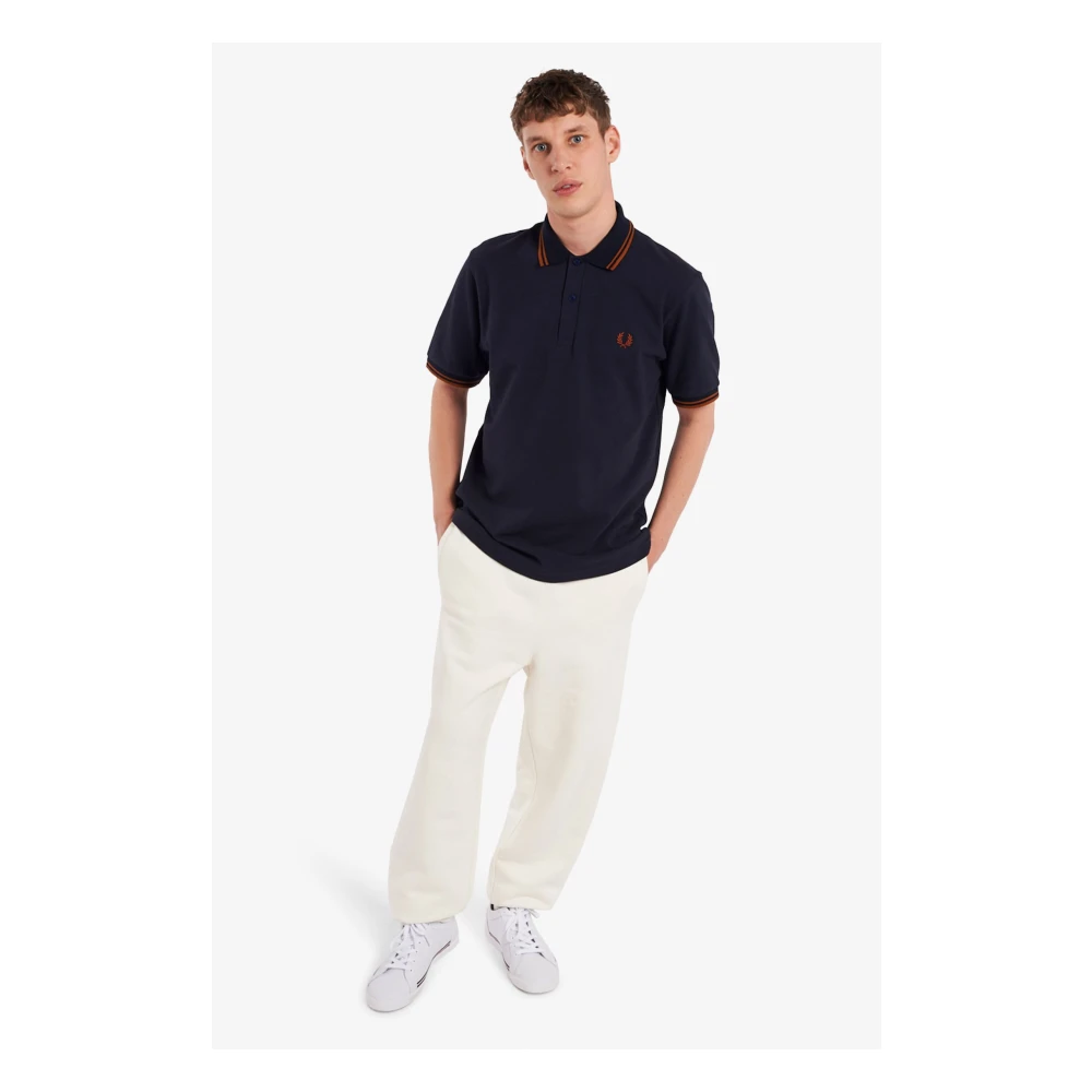 Fred Perry Iconische Twin Tipped Polo Navy Nut Blue Heren