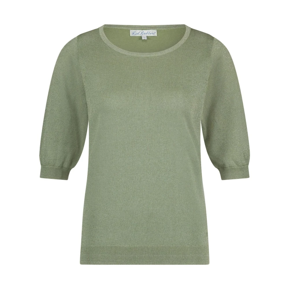 Red Button Sprankelende Groene Glitter Gebreide Top Green Dames