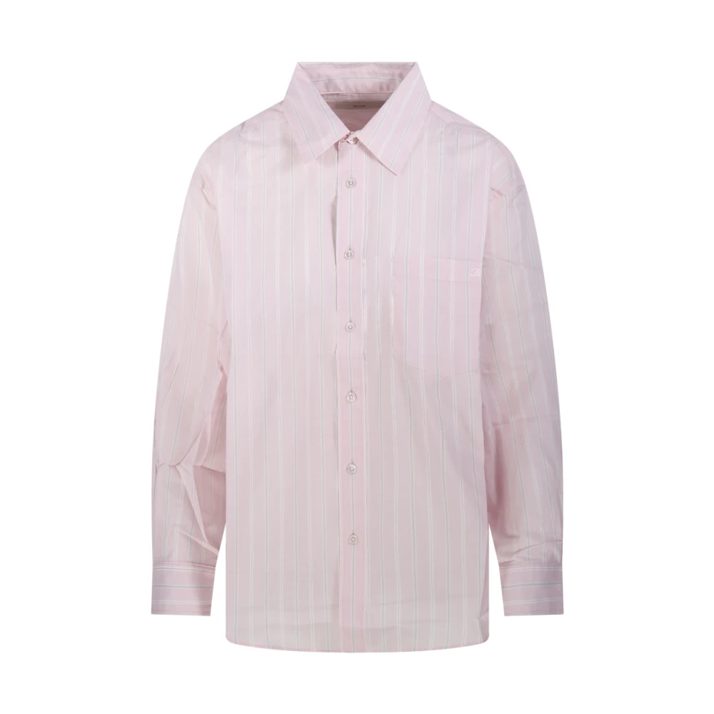 Dunst Women's Pink Shirts, Xl, Oversized Striped Shirt