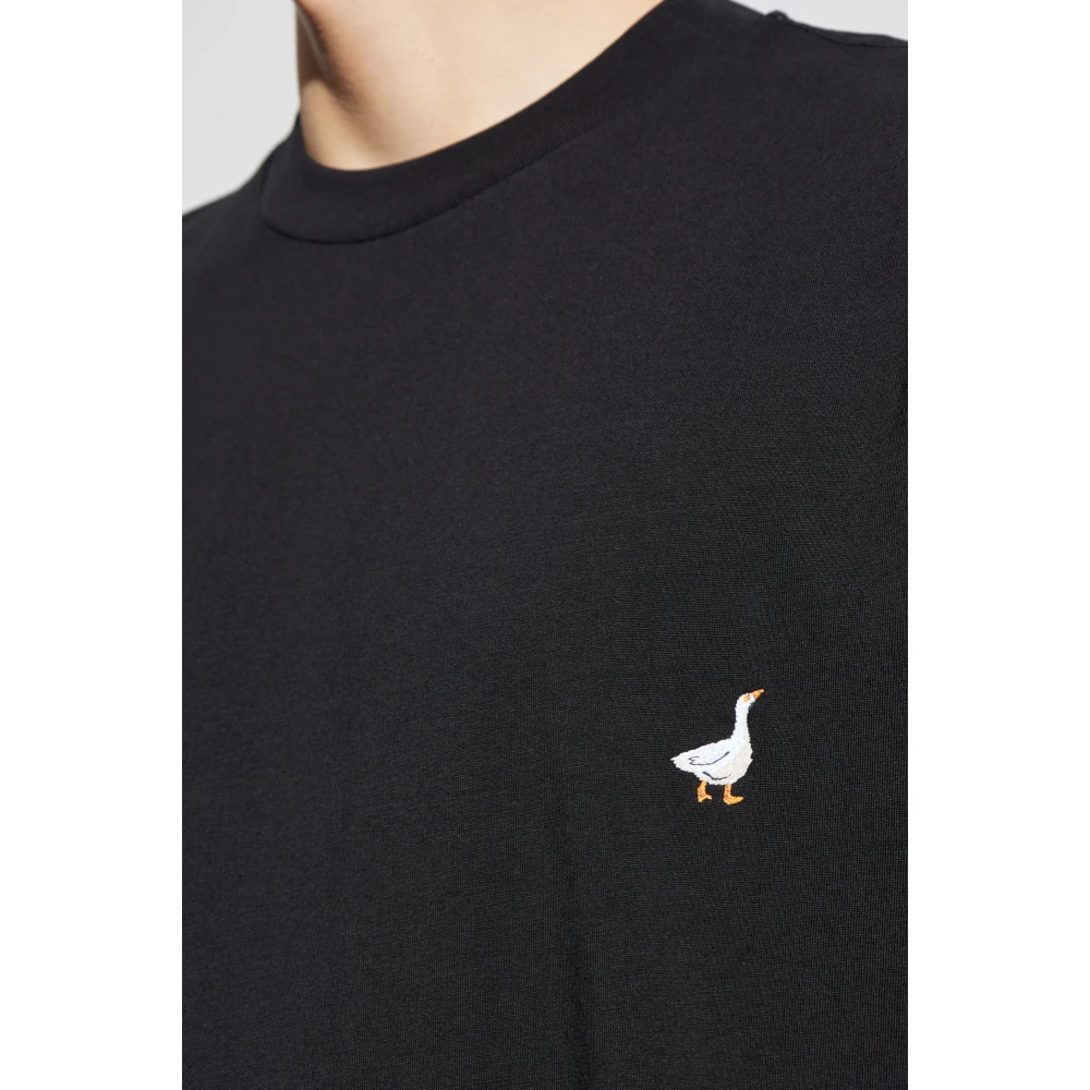 Moschino Katoenen T-shirt met logo Black Heren