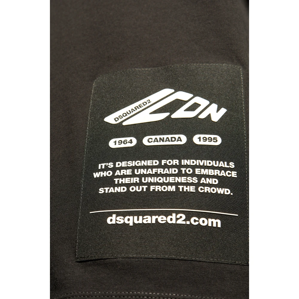 Dsquared2 T-shirt met logo patch Black Heren