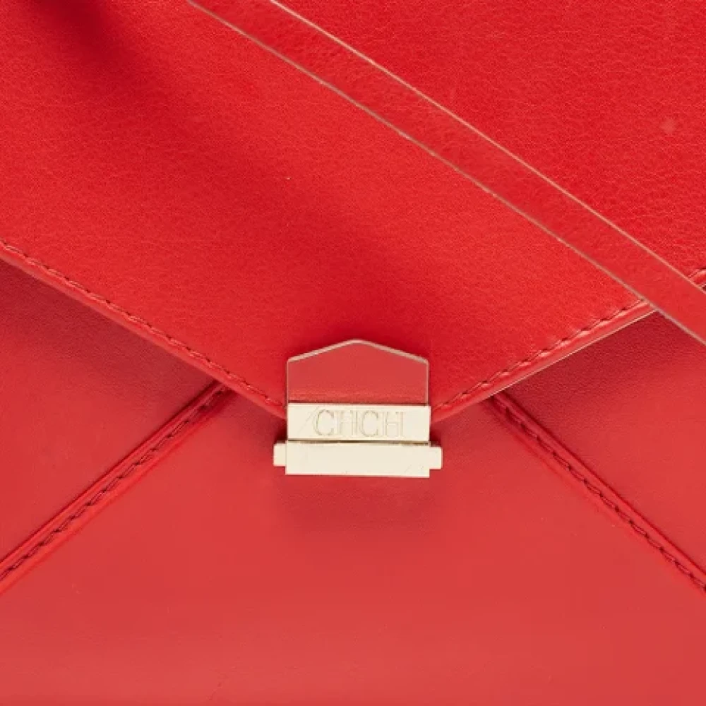 Carolina Herrera Pre-owned Leather shoulder-bags Red Dames