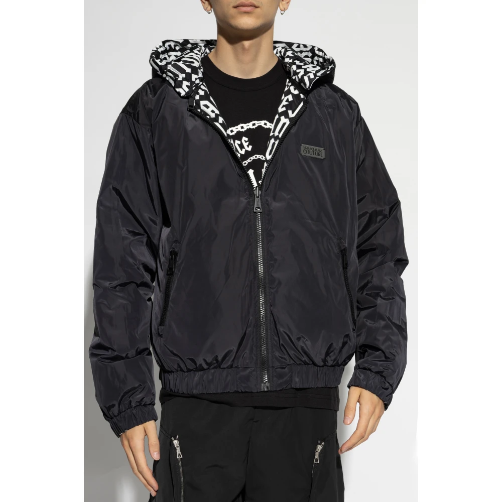 Versace Jeans Couture Omkeerbare jas met logo Black Heren
