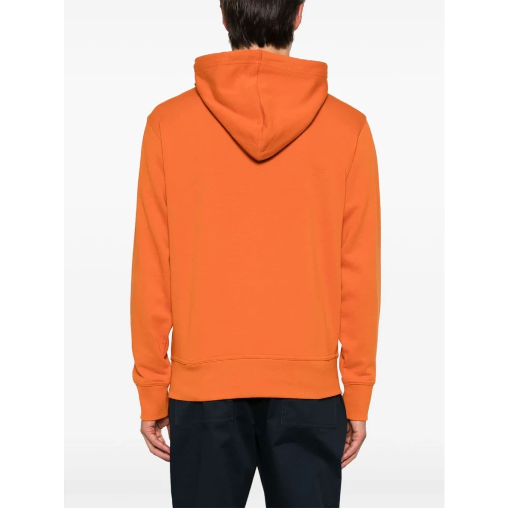 Boss Orange Logo Print Hoodie van Katoen Orange Heren