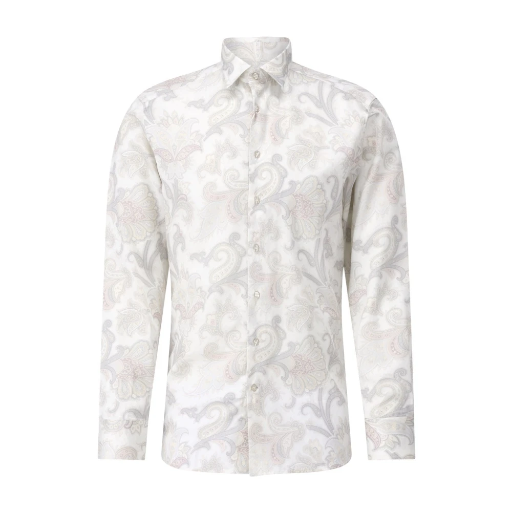 ETRO Paisley Patroon Katoenen Overhemd White Heren