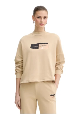 Sweatshirt med polokrage och tryck
