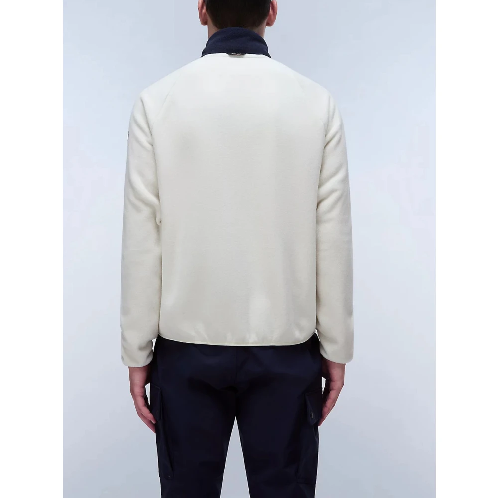 Napapijri Witte Pile Rits Sweater Dolent White Heren