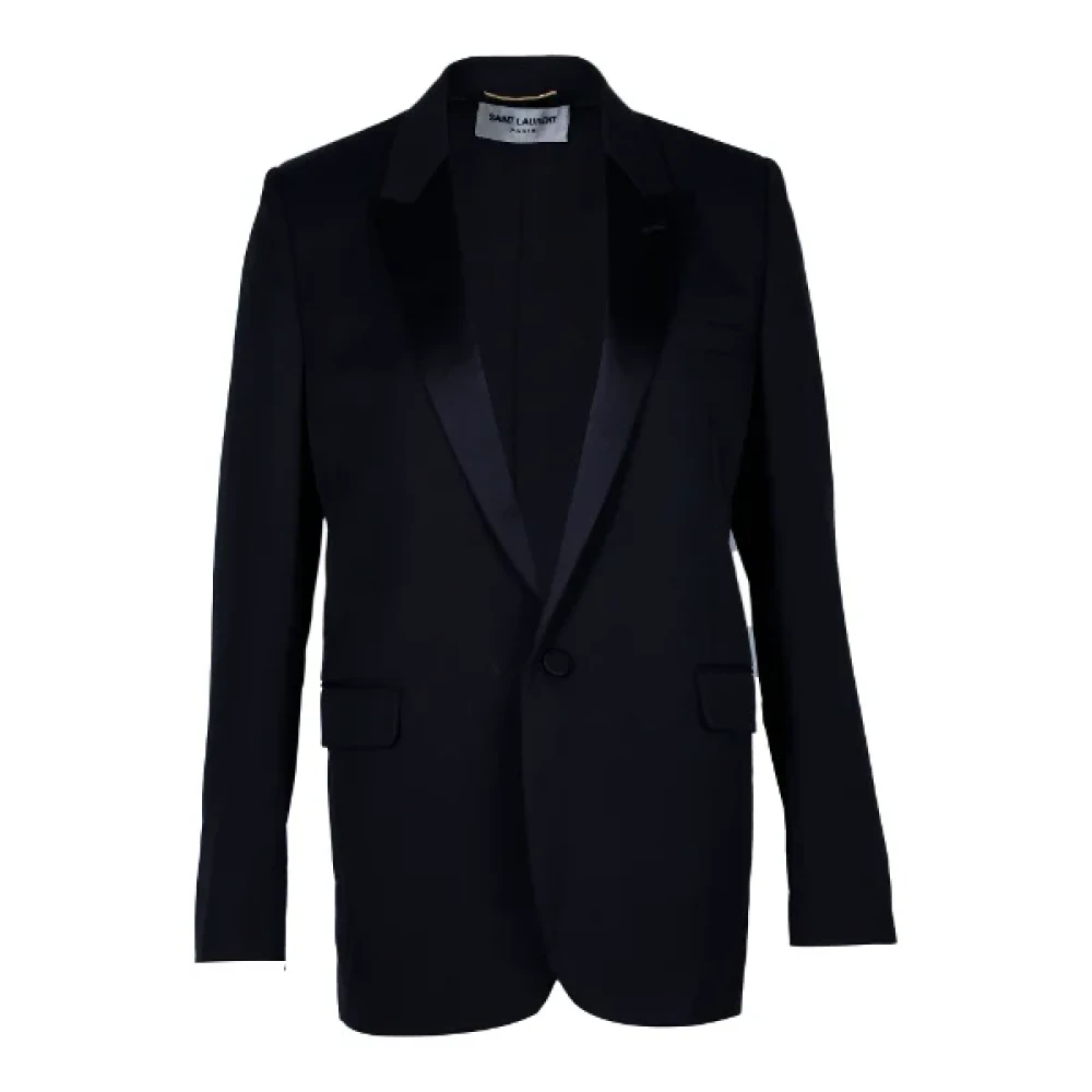 Yves Saint Laurent Vintage Pre-owned Wool outerwear Black Dames