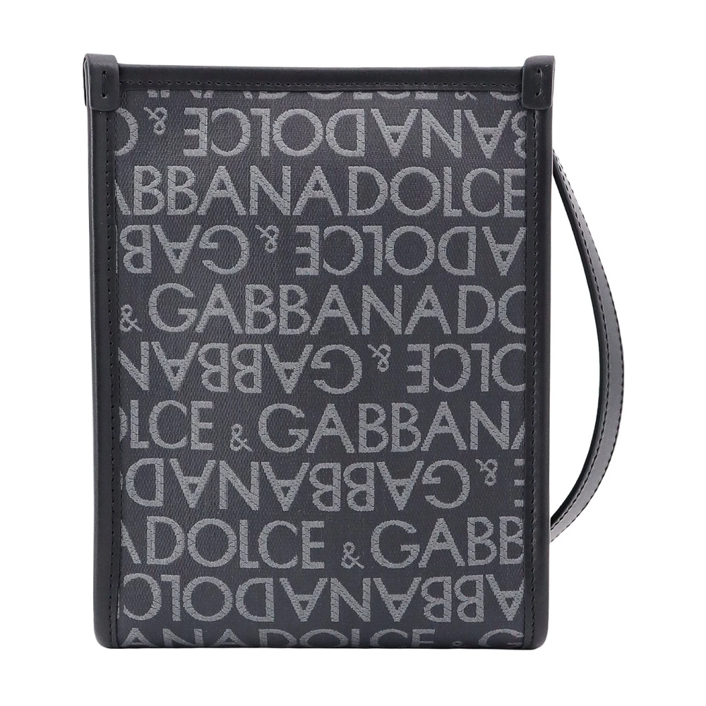 Dolce & Gabbana Logo Motif Shopping Schoudertas Black Heren