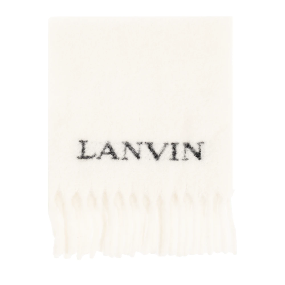 Lanvin Sjaal met logo Beige Dames