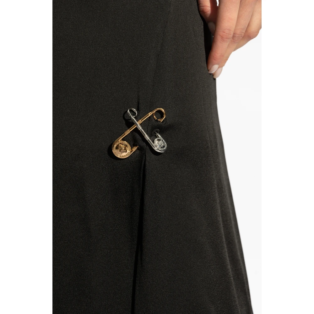 Versace Rok met decoratieve veiligheidsspelden Black Dames