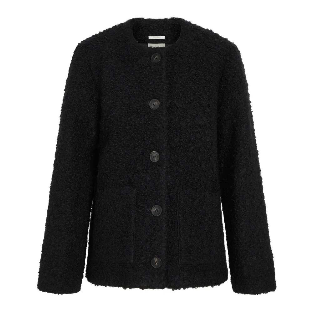 Heartmade Gestructureerde Boucle Jas in Zwart Black Dames