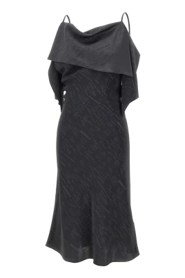 Folded Jacquard Slip Dress