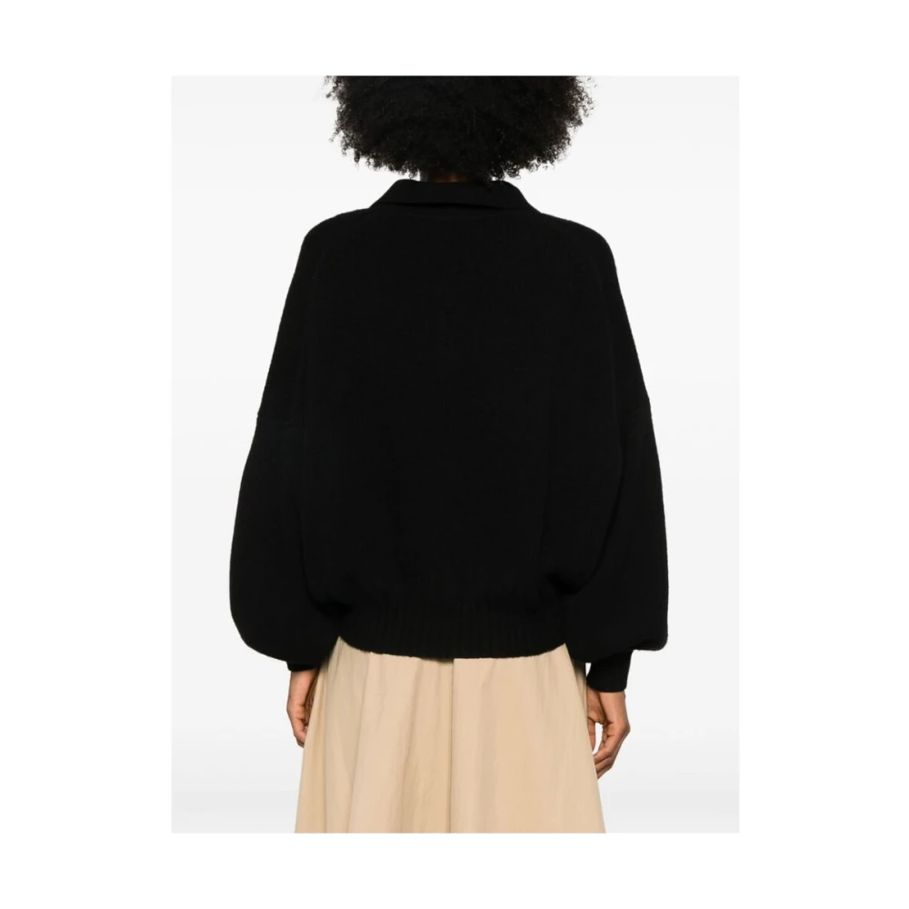 Khaite Zwarte Kasjmiermix Polotrui Black Dames