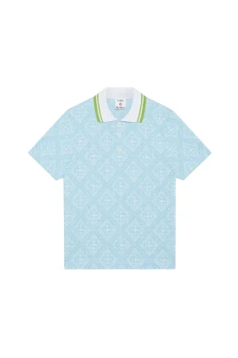 Kortärmad Jacquard Pikétröja