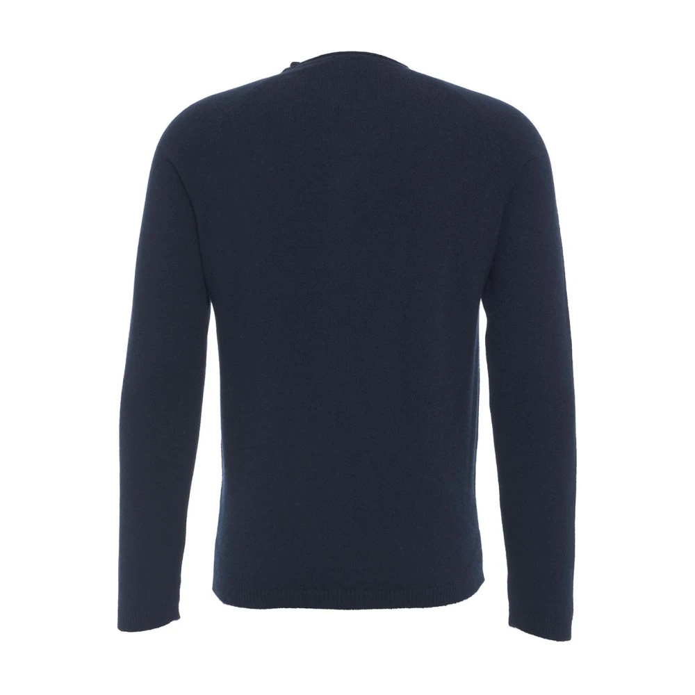 Daniele Fiesoli Luxe Cashmere Gebreide Trui Blauw Aw24 Blue Heren
