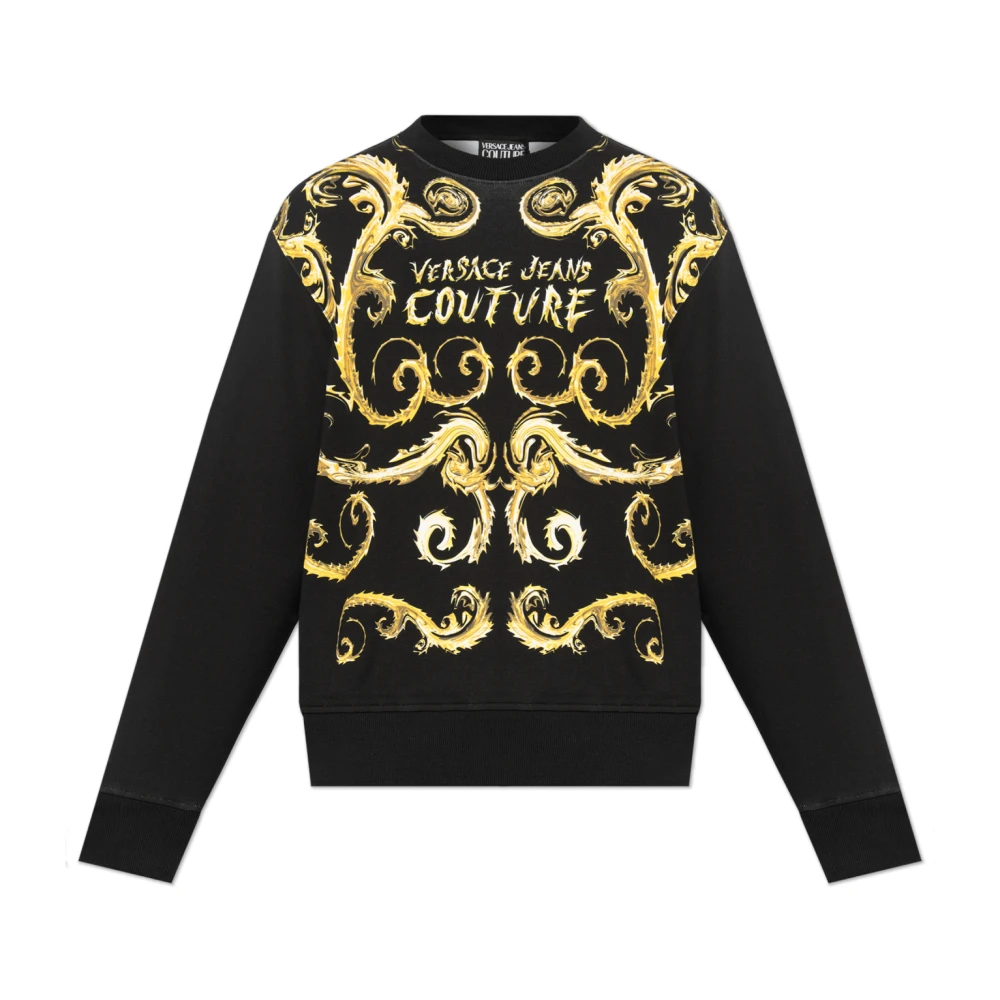 Versace Jeans Couture Sweatshirt met Barocco motief Black Heren