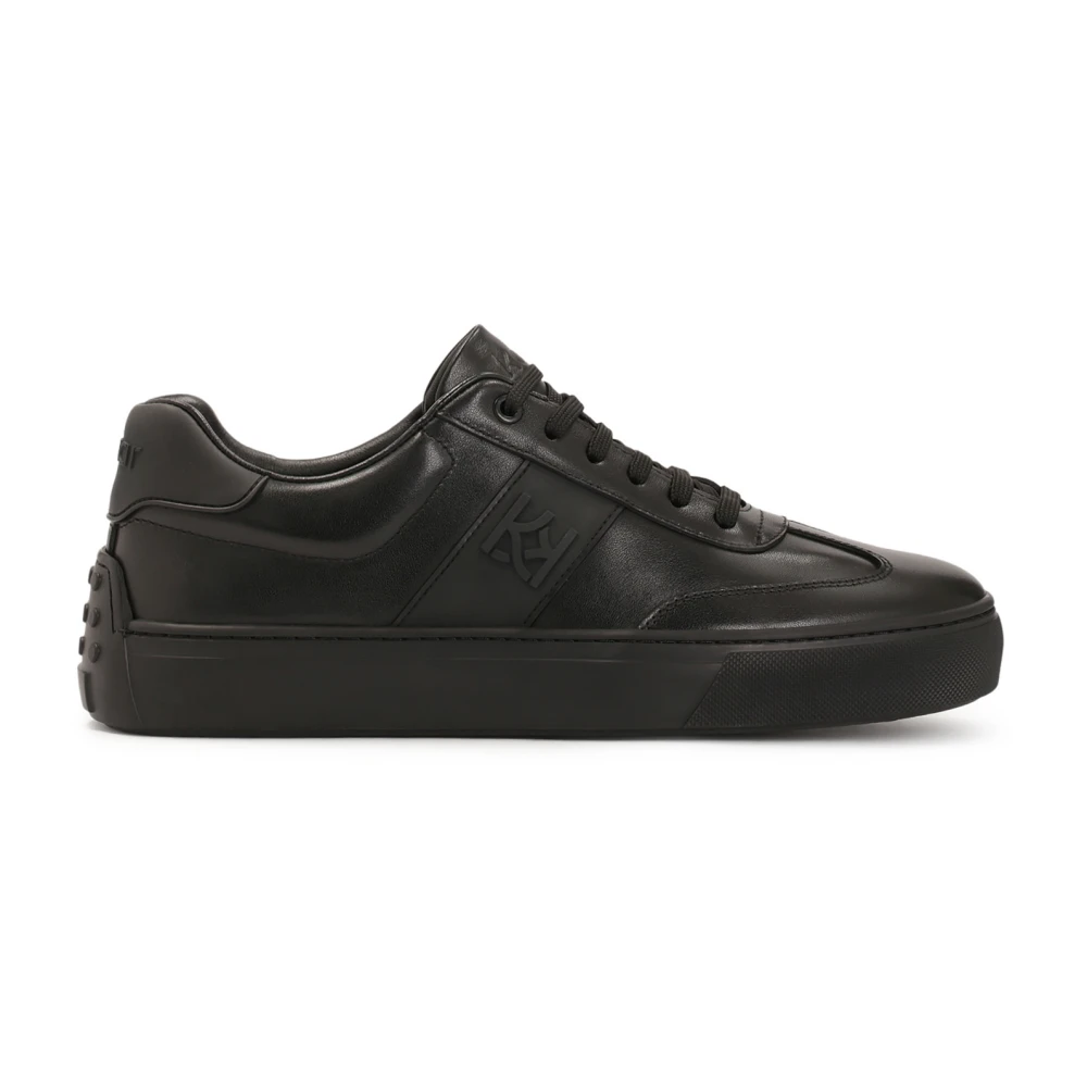 Kazar Zwarte leren sneakers met rubber op de hiel Heren Schoenen