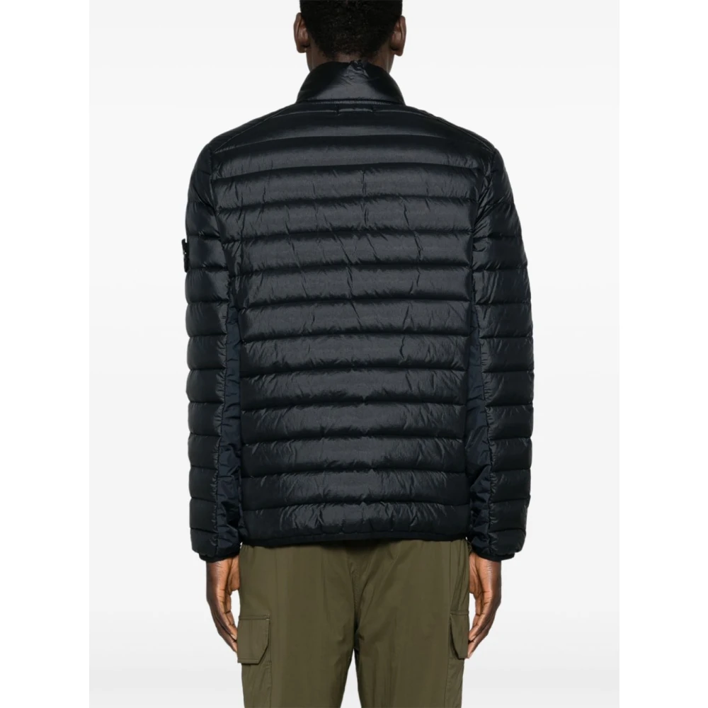 Stone Island Blauwe Nylon Pufferjas Blue Heren