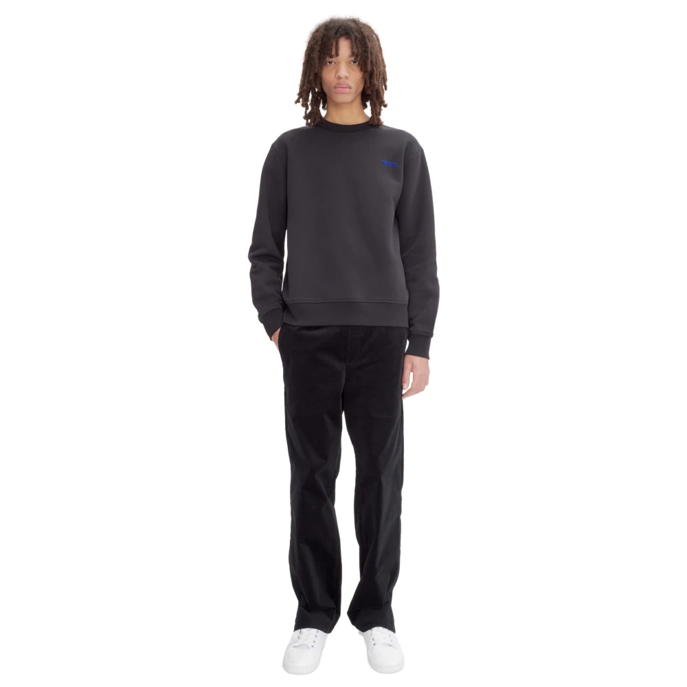 A.p.c. Katoenen Sweatshirt met Voorkantlogo Black Heren