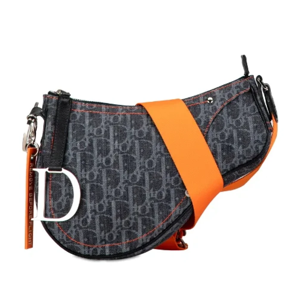 Dior Vintage Pre-owned Canvas crossbody-bags Blue Dames