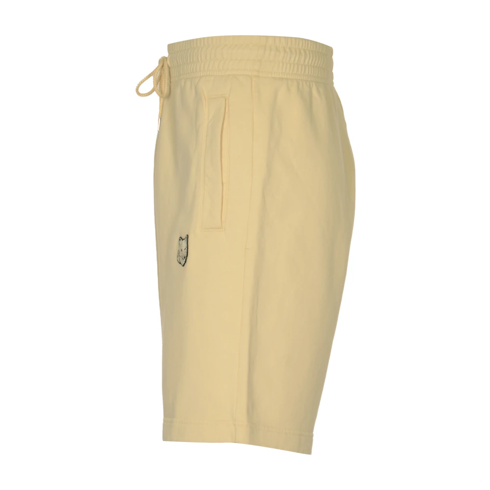 Maison Kitsuné Vossenhoofd Patch Oversize Jog Shorts Beige Heren