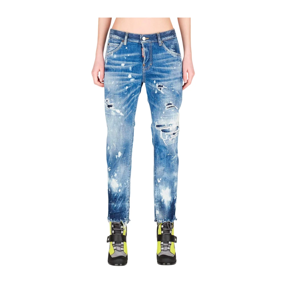 Dsquared2 Uppdatera din denimkollektion med Cool Girl Straight Jeans Blue, Dam