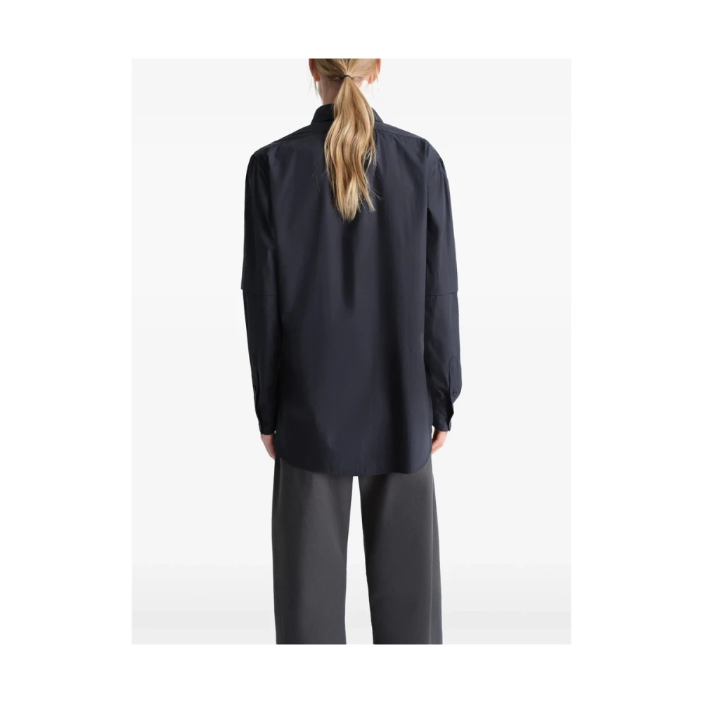Lemaire Zwarte Button-Up Overhemd met Klassieke Kraag Black Dames