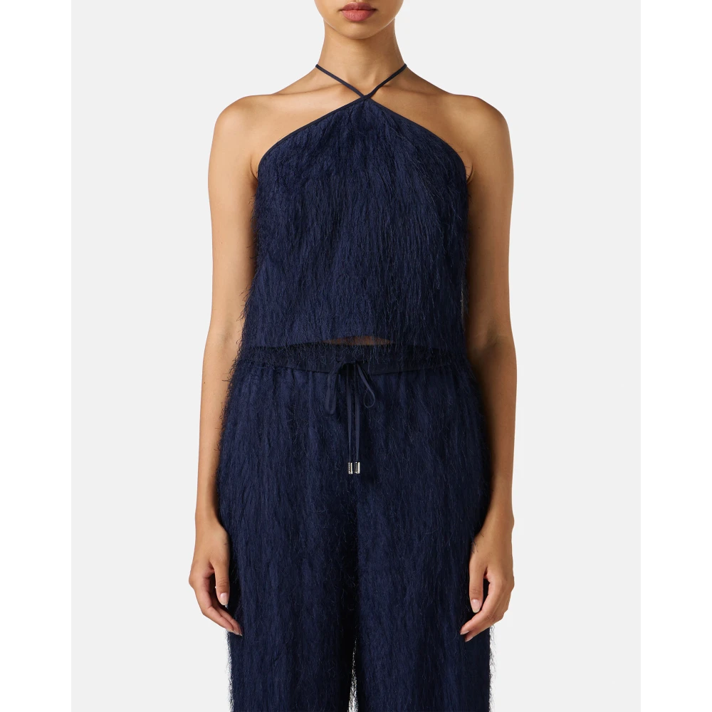Iceberg Blauwe regular fit pluis viscose top Blue Dames